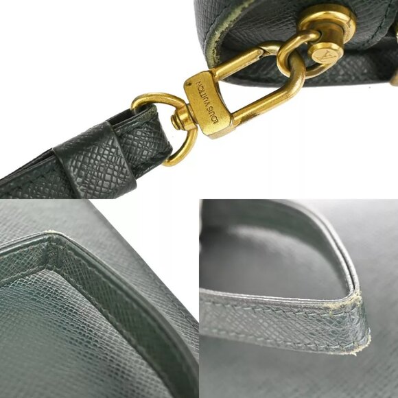 LOUIS VUITTON LV Logo BAIKAL Clutch Hand Bag Taiga Leather Epicea M30184 04YE051 - Picture 9 of 16